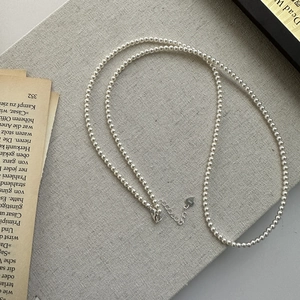 Elegant 925 sterling silver pearl necklace with lobster clasp and adjustable extension chain