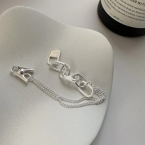 S925 Sterling Silver Pig Nose Double Chain Bracelet For Women Arabesque Pattern Clip Charm Bracelet Niche Design Fashion Jewelry Gift
