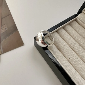 Minimalist S925 sterling silver chunky open ring with high-polished mirror finish
