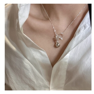 Detail of S925 sterling silver perfume bottle pendant with OT toggle clasp necklace