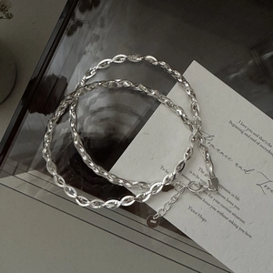 Collier Chaîne d'Os de Serpent en Argent Sterling S925 Tissé à la Main pour Femme Bijoux Minimalistes de Style Coréen