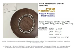 Tableau des tailles détaillé pour colliers en argent S925 avec perles de 3 à 10mm