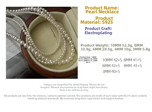 Détail du collier de perles en argent S925 montrant l'éclat lisse et les perles variées