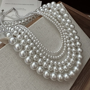 Elegante Collana di Künstliche Perle Tonde Bianche Con Chiusura in Argento Sterling 925 Gioielli Minimalisti Stile Coreano Per Donna