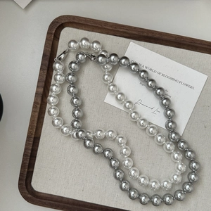 Elegant Large Round Artificial Pearl Necklace With 925 Sterling Silver Clasp Minimalist Clavicle Chain Jewelry For Women