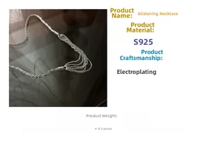 Detailed view of S925 sterling silver sparkling chain with necklace size 40cm plus 5cm extender