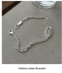 Detailed view of S925 silver bracelet featuring loveme cutout and thanks nice tag