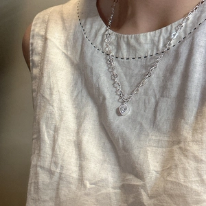 Collier cœur minimaliste en argent sterling S925 avec zircon sur col de femme
