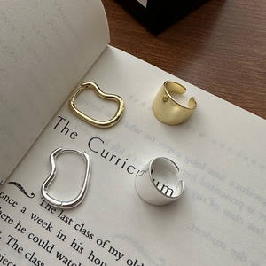 Minimalist 925 Sterling Silver Irregular Wave Hoop Earrings For Women Trendy Polished Gold Silver Plated Basic Jewelry Finger Accessories