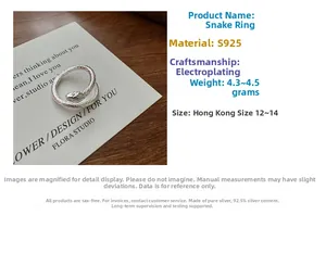 Macro shot of S925 sterling silver snake ring showcasing realistic scale texture details