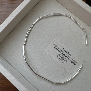 S925 Sterling Silver Irregular Wave Choker Necklace Minimalist Liquid Metal Texture Geometric Open Collar Jewelry For Women