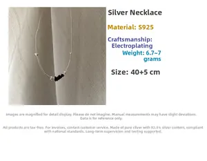 Detailed view of S925 sterling silver irregular nugget necklace with silver tube beads