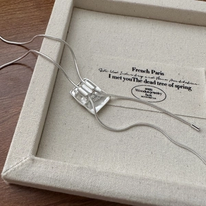 Elegant S925 sterling silver square adjustable snake chain necklace with minimal style