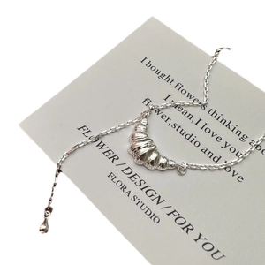 Collier avec pendentif croissant en argent sterling S925 et chaîne à mailles fines