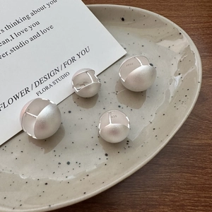 Orecchini a Cerchio a Sfera in Argento Sterling 925 Minimalisti Opachi Smerigliati per Donna Moda Coreana Gioielli Geometrici