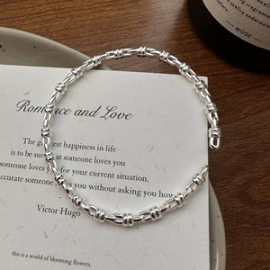 S925 Sterling Silver Bangle For Women Korean Style Individual Design Open Polished Bracelet Fashion Jewelry Gift
