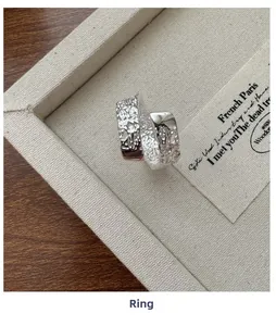 Detailed view of S925 sterling silver ring featuring a unique crushed lava texture design