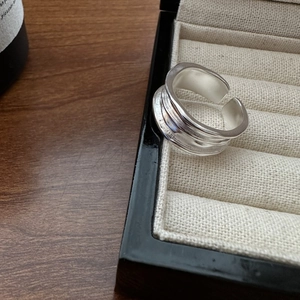 Handcrafted S925 sterling silver wide open ring with textured hammered surface finish