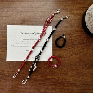925 Sterling Silver Braided Rope Bracelet Handmade Red String Bracelet With Minimalist Silver Beads Luck Jewelry For Women
