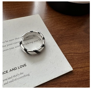 Macro shot of S925 sterling silver ring showing the authentic hallmark stamp detail