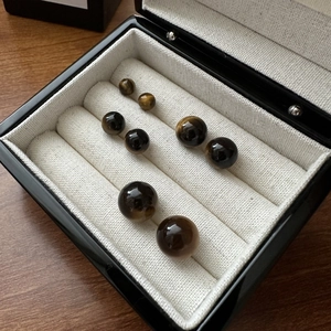 Natural Tiger Eye Stud Earrings With 925 Sterling Silver Earring Post Korean Minimalist Round Ball Jewelry For Women