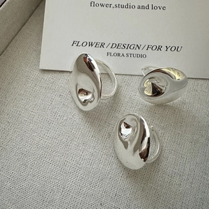 925 Sterling Silver Liquid Metal Ripple Ring Irregular Geometric Mirror Polish Opening Adjustable Ring Korean Fashion Jewelry For Women