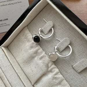 S925 Sterling Silver Minimalist Agate Drop Earrings Korean Design Frosted Waterdrop Onyx Dangle Earrings For Women Jewelry