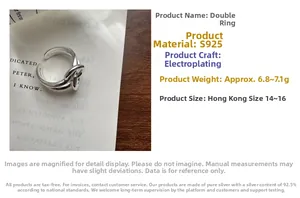Macro shot of S925 sterling silver knotted ring featuring a polished double-loop design