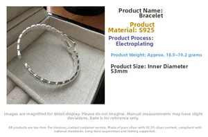 Detailed macro view of S925 sterling silver buckle bangle with horseshoe texture