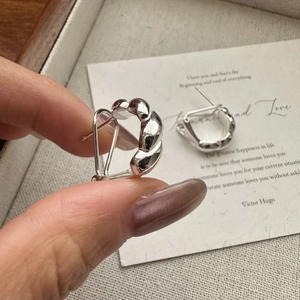 925 Sterlingsilber Croissant Gedrehte Creolen Für Damen Minimalistisch Koreanischer Stil Geometrische C-Form Ohrstecker
