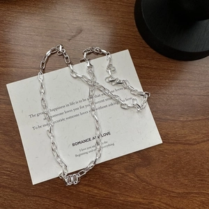 Collier Pendentif Carré en Argent Sterling S925 Mode Minimaliste Motif de Vagues Chaîne Trombone Collier pour Femmes Bijoux Quotidien Cadeau