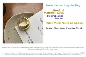 Detailed macro view of S925 silver irregular ring with matte frosted gold finish