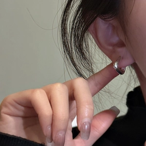 Boucles d'oreilles créoles carrées en argent sterling S925 avec finition miroir poli