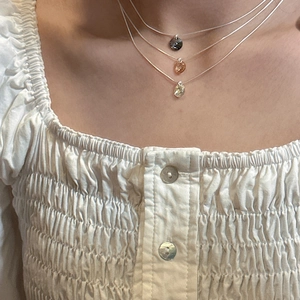 Ensemble de trois colliers en argent S925 avec pendentifs en cristal de différentes couleurs
