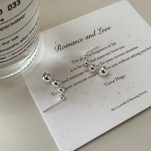 925 sterling silver gradient bead stud earrings with elegant curved design for women