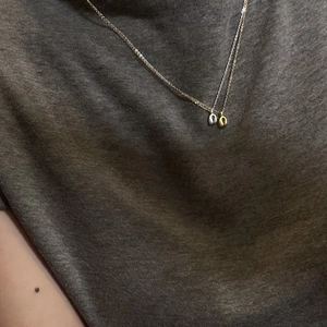 Minimalist S925 sterling silver UU necklace with matte gold and silver double pendants