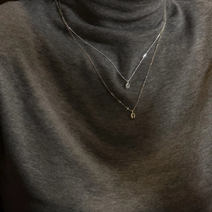 Minimalist S925 sterling silver U-shaped pendant necklace in gold and silver finishes