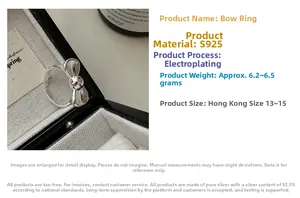 Macro view of S925 sterling silver bow ring featuring detailed electroplating finish