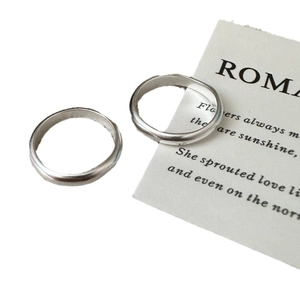 Minimalist S925 sterling silver matte rings for couples on a white background