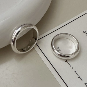 Bagues dôme polies minimalistes en argent sterling S925 en largeurs variées