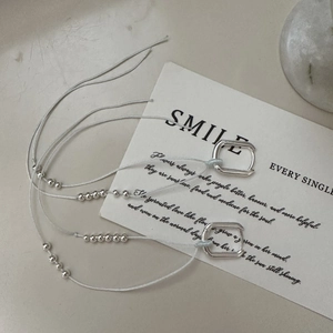 Minimalist S925 sterling silver tassel drop earrings with square hoops and beads
