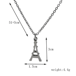 Eiffel Tower stainless steel pendant dimensions 3x1.5cm with 51+5cm chain details