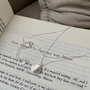 Minimalist S925 Sterling Silver Round Disc Pendant Necklace Geometric Fashion Clavicle Chain Jewelry For Women Gift