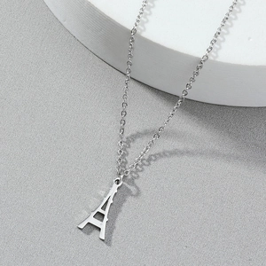Elegant silver stainless steel Eiffel Tower pendant necklace with minimalist chain link