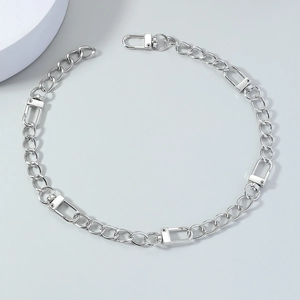 Collana da Uomo in Acciaio Inossidabile Industrial Hip Hop Maglia Cubana Argento Chiusura a Moschettone Gioielli Punk