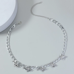 Silver Color Alloy Dinosaur Pendant Necklace For Men Women Trendy Hip Hop Cuban Link Chain Streetwear Personalized Animal Jewelry