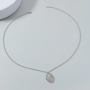 Anatomical Heart Pendant Necklace Retro Silver Color Alloy Metal Chain Punk Rock Gothic Jewelry Gift