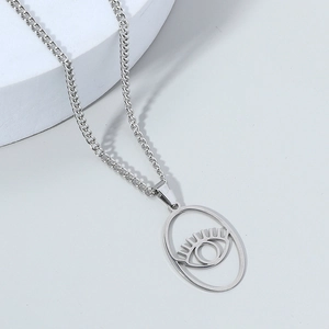 Collier Pendentif Œil D'Horus En Acier Inoxydable Pour Hommes Femmes Hip Hop Gothique Mauvais Œil Évidé Bijoux Cadeau