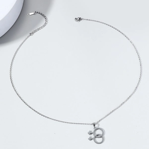 Collier Pendentif Double Symbole Masculin Minimaliste en Acier Inoxydable Couleur Argent Bijoux Pour Hommes Femmes Pride Cadeau