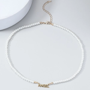 Collier Süßwasserperles Baroque Avec Pendentif Angel Doré Chaîne Clavicule Pour Tenue Quotidienne Et Fêtes Pour Femmes Et Hommes